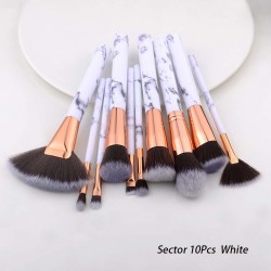 FLD Cosmetic Powder Eye Shadow Foundation Blush Blending Beauty Make Up Brush 10Pcs Black Makeup Brushes Tool Set